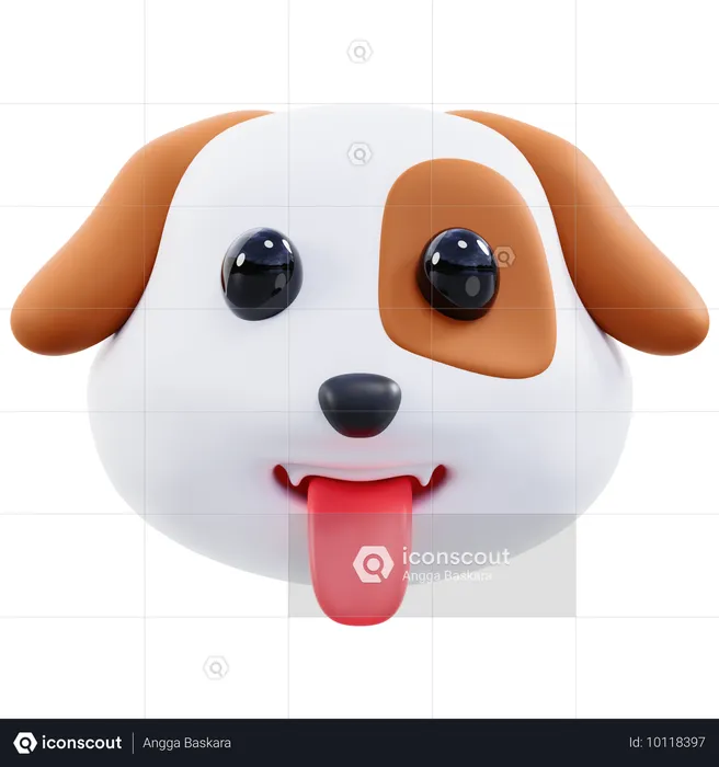 犬が滑った  3D Icon