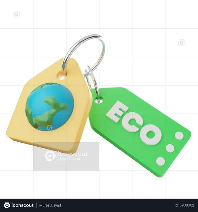 The eco-price tag  3D Icon
