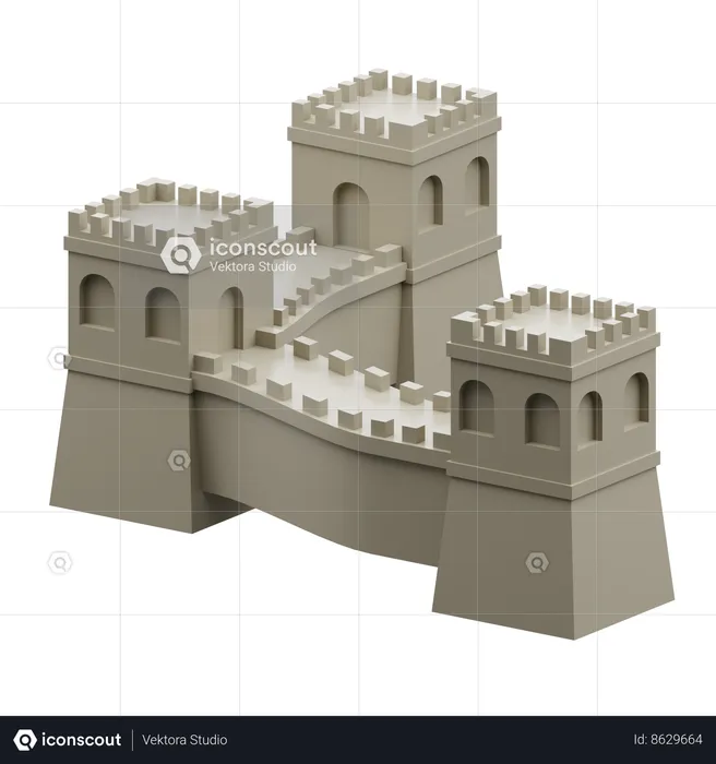 The Great Wall of China  3D Icon