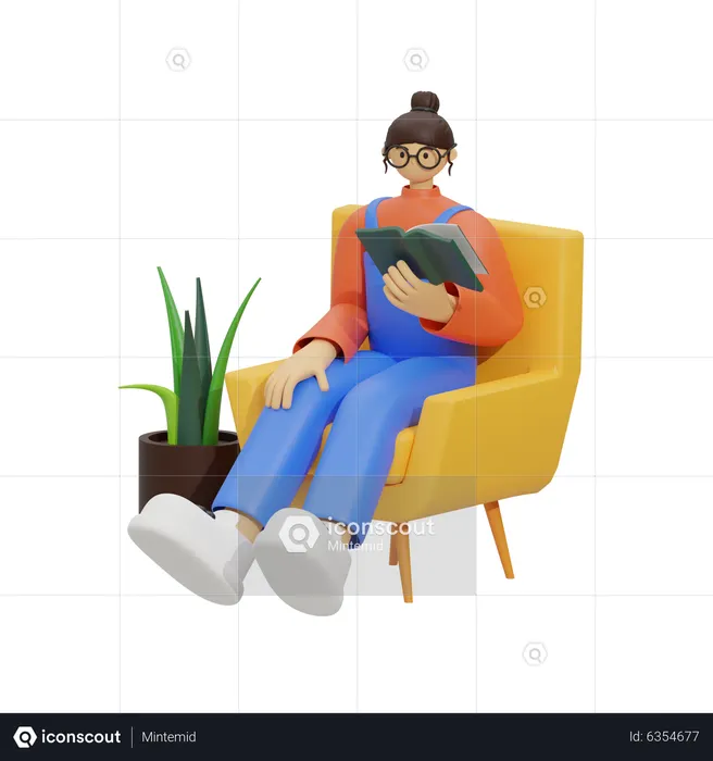 The Joy of Reading  3D Illustration