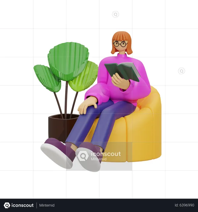 The Joy of Reading  3D Illustration