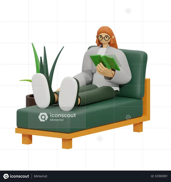 The Joy of Reading  3D Illustration