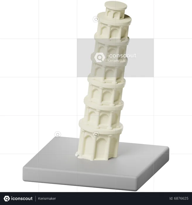 The Leaning Tower Of Pisa  3D Icon