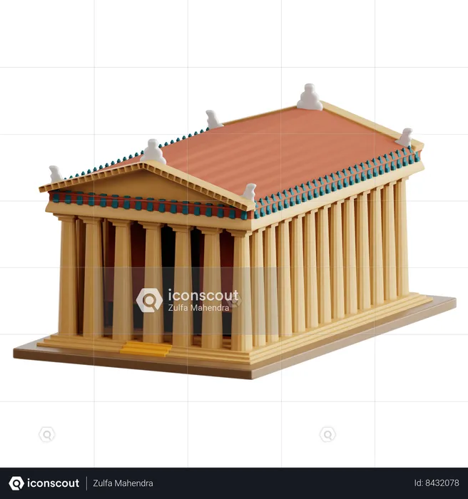 The Parthenon  3D Icon