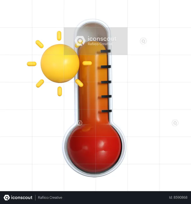 Thermomètre chaud  3D Icon