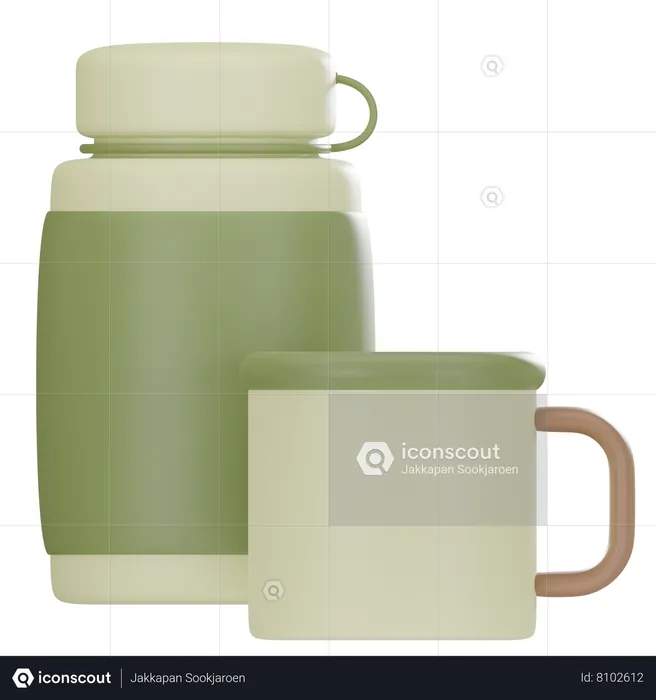 Thermos And Cup  3D Icon