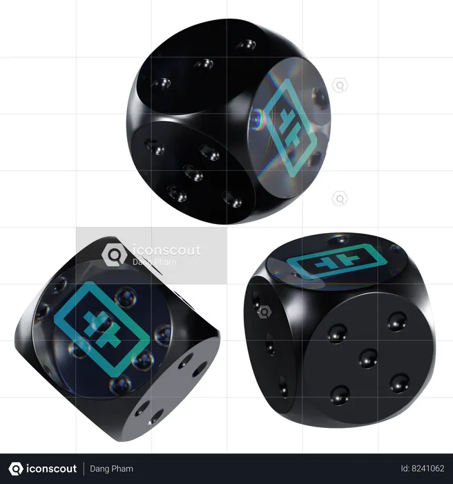 Theta Glass Dice Crypto  3D Icon
