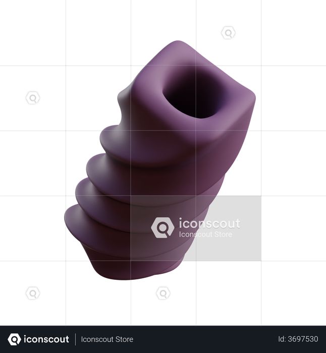 Thick Twirl Cylinder 3D Illustration