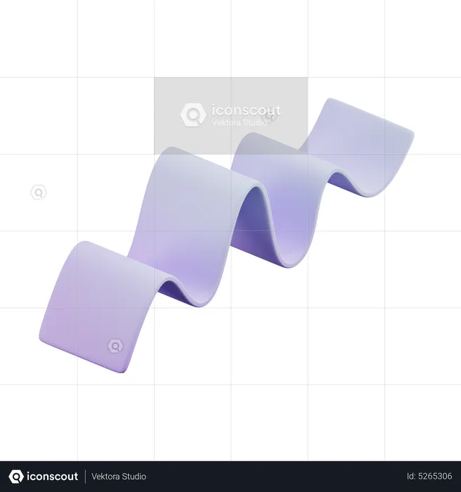Thin Wide Wave Shape  3D Icon