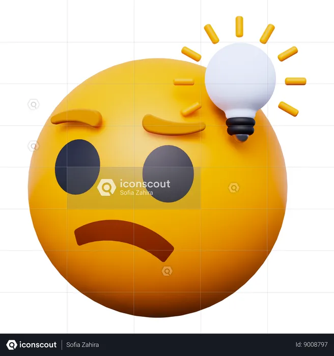 Think Emoji Emoji 3D Icon
