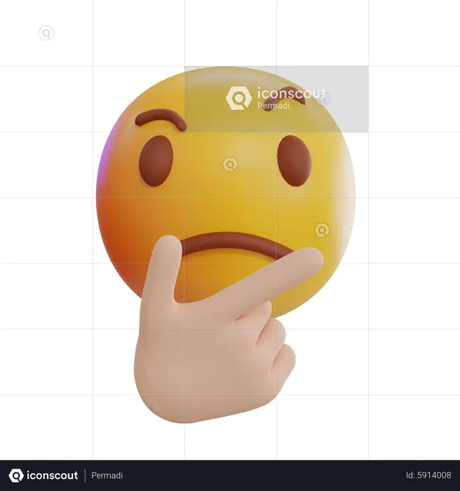 Thinking Emoji Emoji 3D Icon