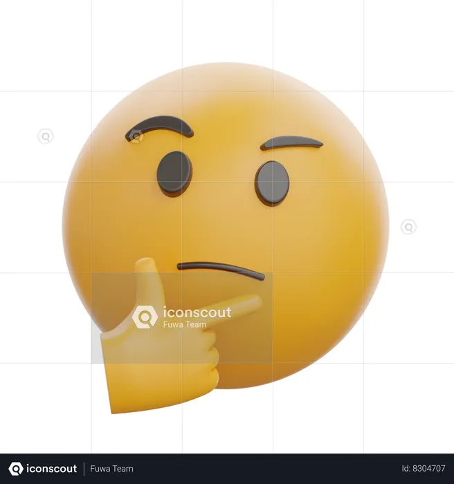 Thinking Face Emoji 3D Icon