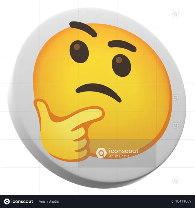 Thinking Face Emoji 3D Icon