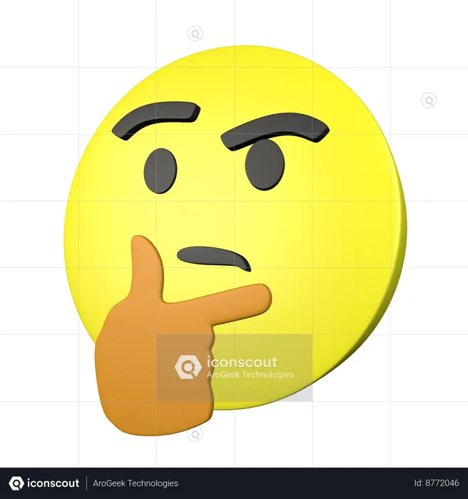 Thinking Face Emoji 3D Icon