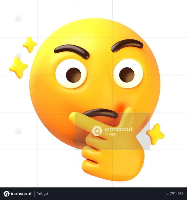 Thinking face emoji Emoji 3D Icon