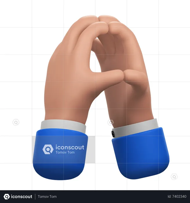 Thinking Hands Gesture  3D Icon