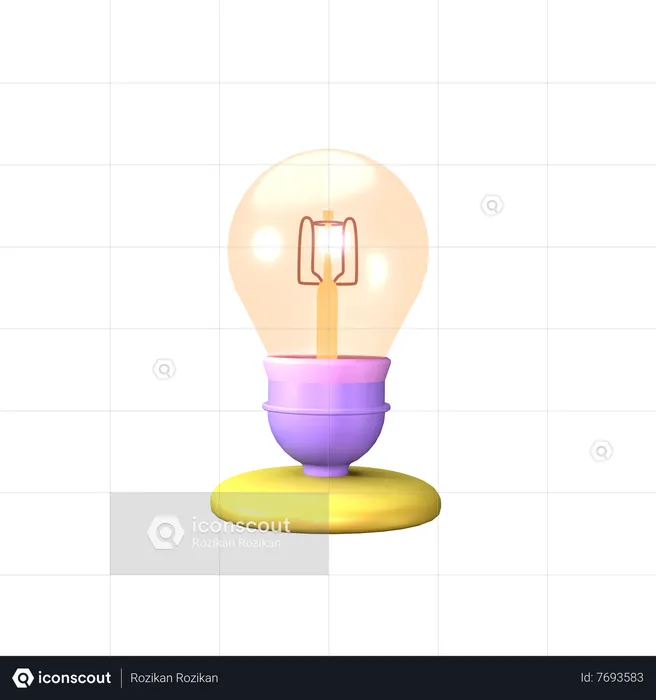 Thinking Lamp  3D Icon