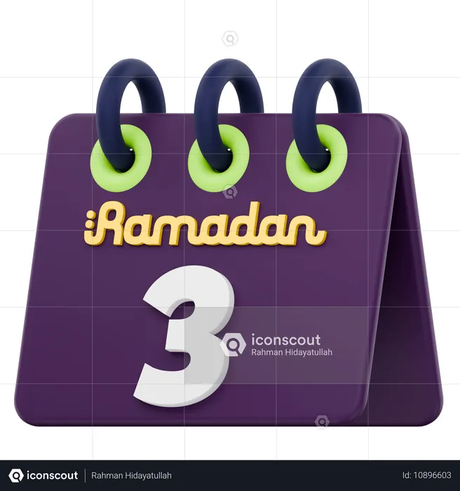 Third Day Of Ramadan Calendar Ramadan Celebration  3D Icon