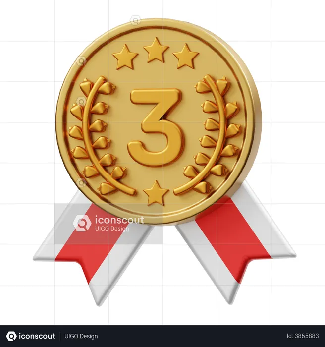 Third Place Medal  3D Illustration