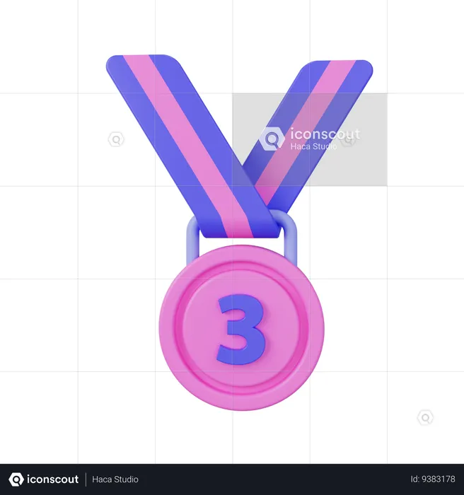 Third Rank Medal  3D Icon