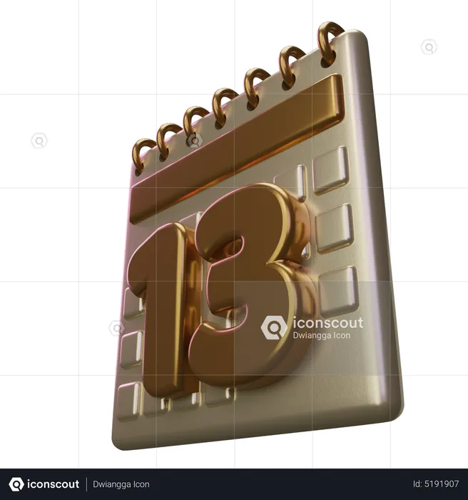 Thirteen Calendar  3D Icon