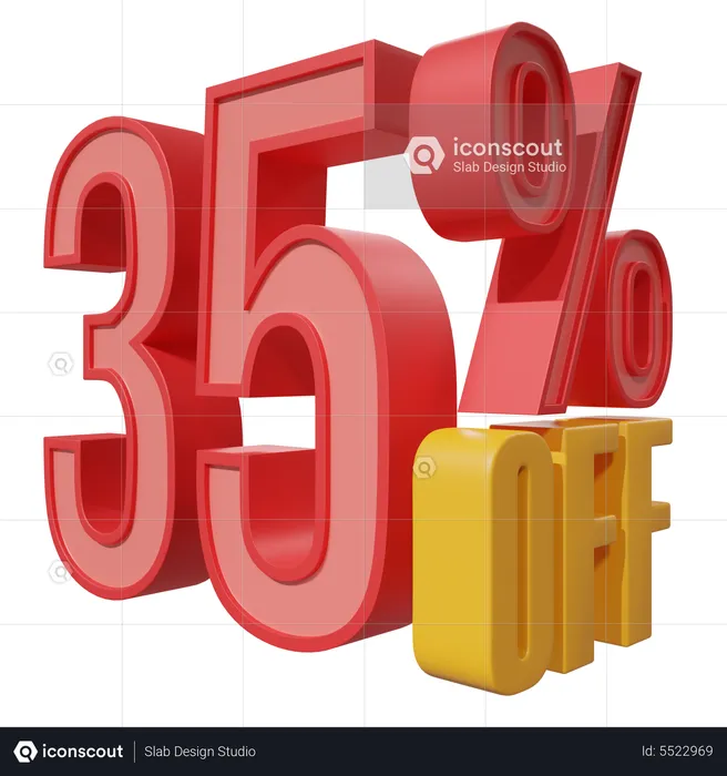 Thirty Five Percent Off  3D Icon