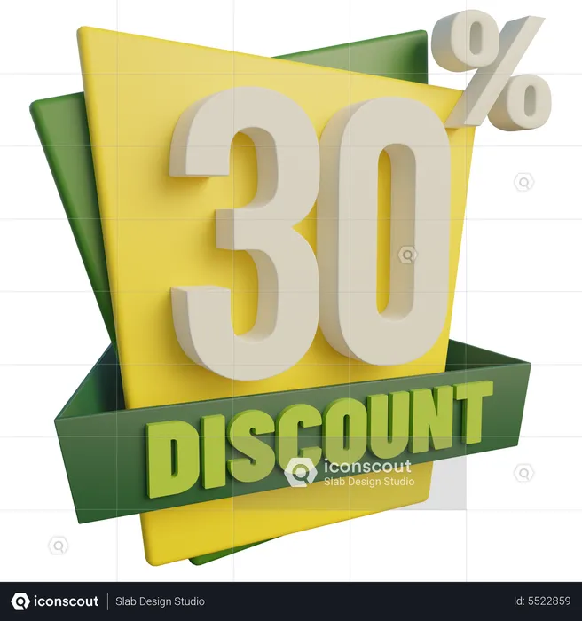 Thirty Percent Discount  3D Icon