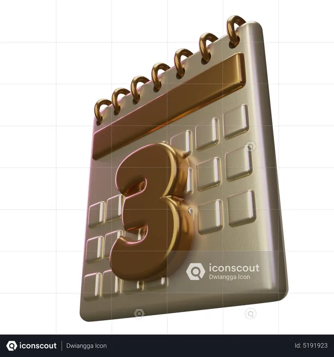 Three Calendar  3D Icon