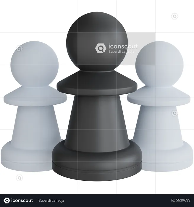 Three Chess Pieces  3D Icon