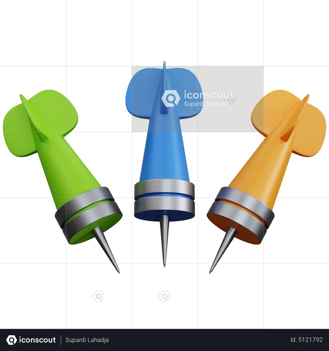 Three Darts  3D Icon