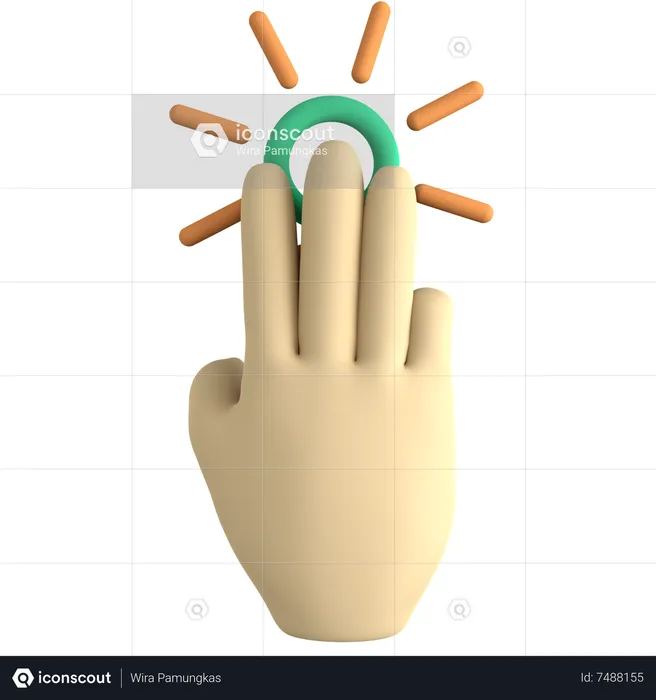 Three Finger Click  3D Icon