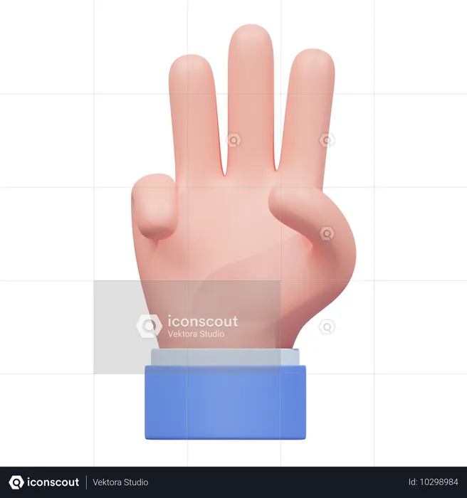 Three Finger Gesture  3D Icon