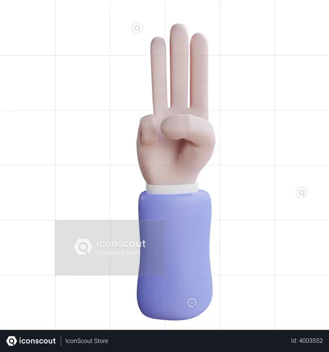 Three finger gesture  3D Icon