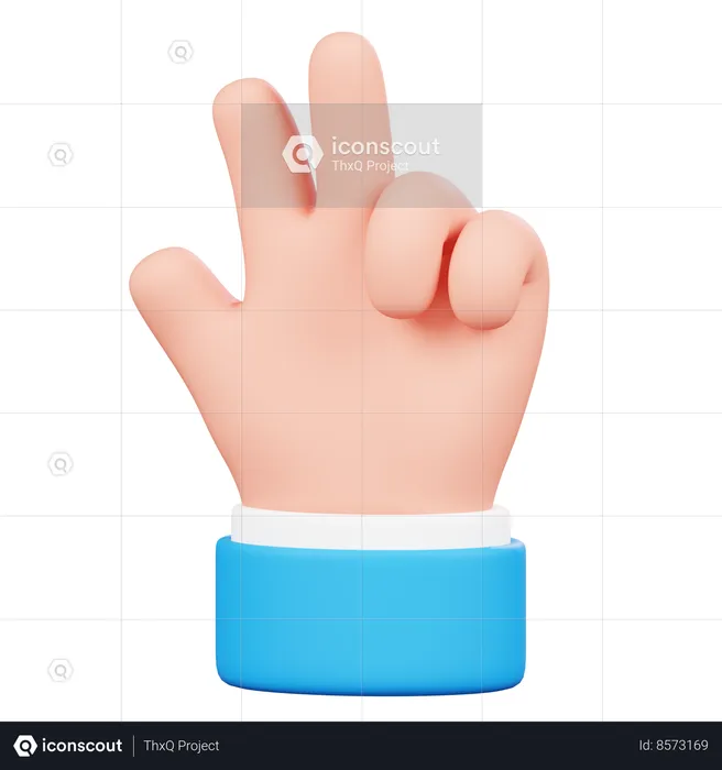 Three Finger Hand Gesture Emoji 3D Icon