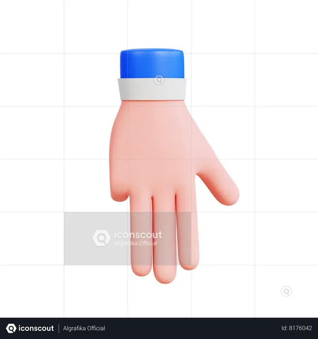 Three Finger Pointing Down  3D Icon