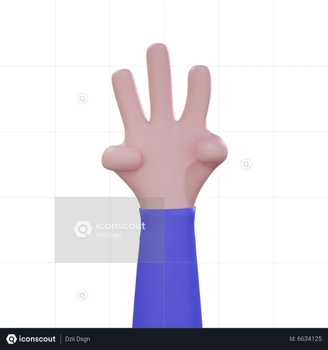 Three Hand Gesture  3D Icon