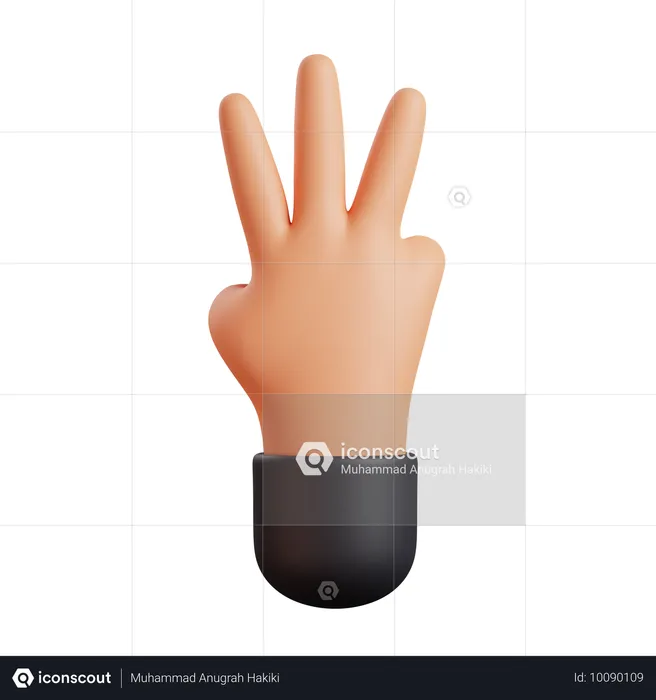 Three Hand Gesture  3D Icon