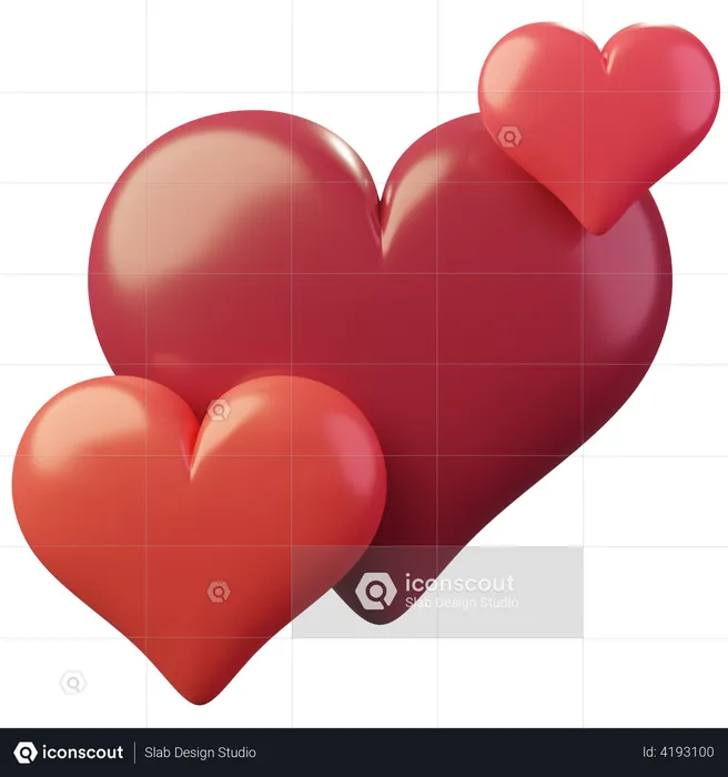 Three Hearts Emoji 3D Emoji