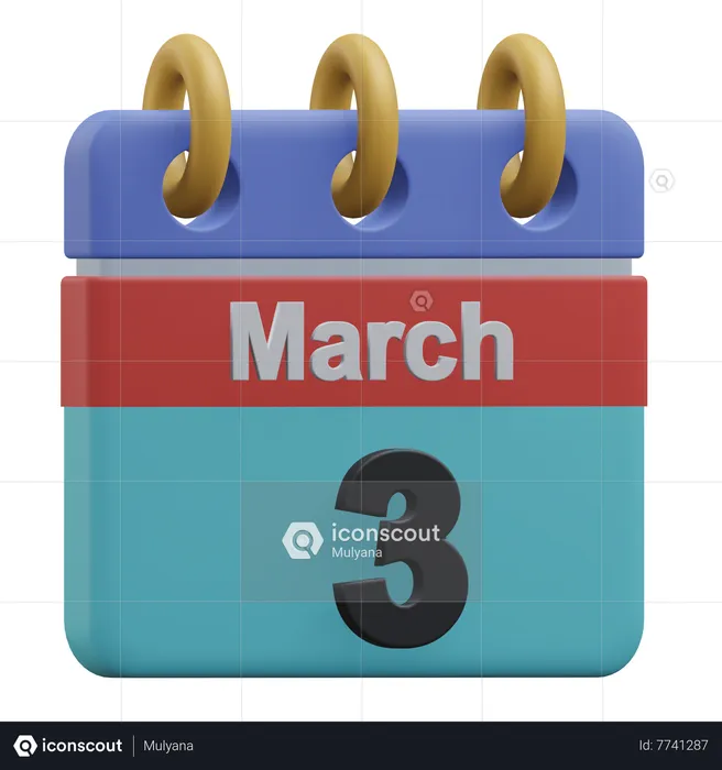 Three March  3D Icon