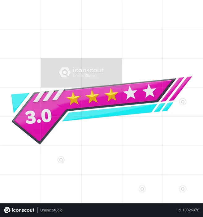 Three Of Five Star Rating  3D Icon