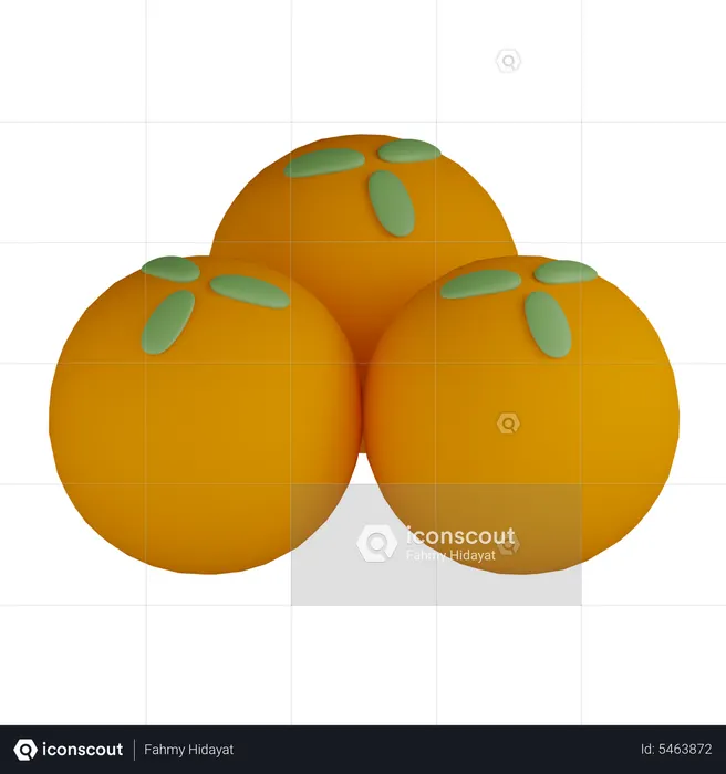 Three Piece Laddu  3D Icon
