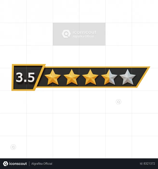 Three Point Five Star  3D Icon