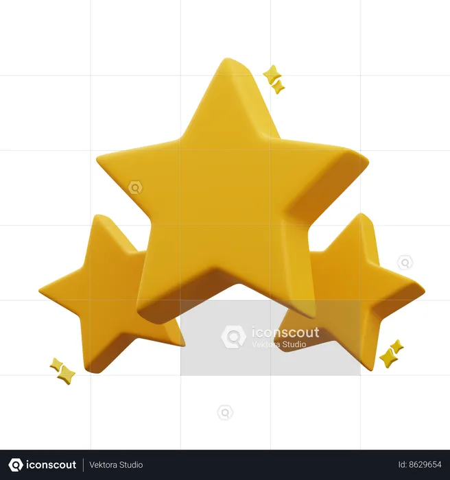 Three Star  3D Icon