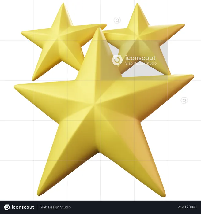 Three Star Emoji 3D Emoji