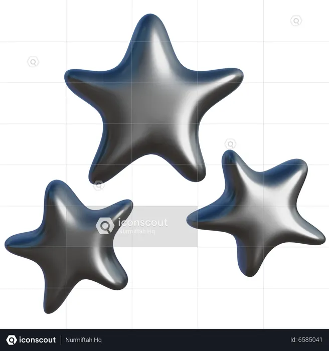 Three Star Abstract Shape  3D Icon