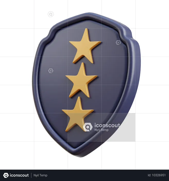 별 3개 배지  3D Icon