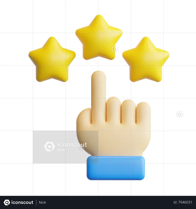 Three Star Rating  3D Icon