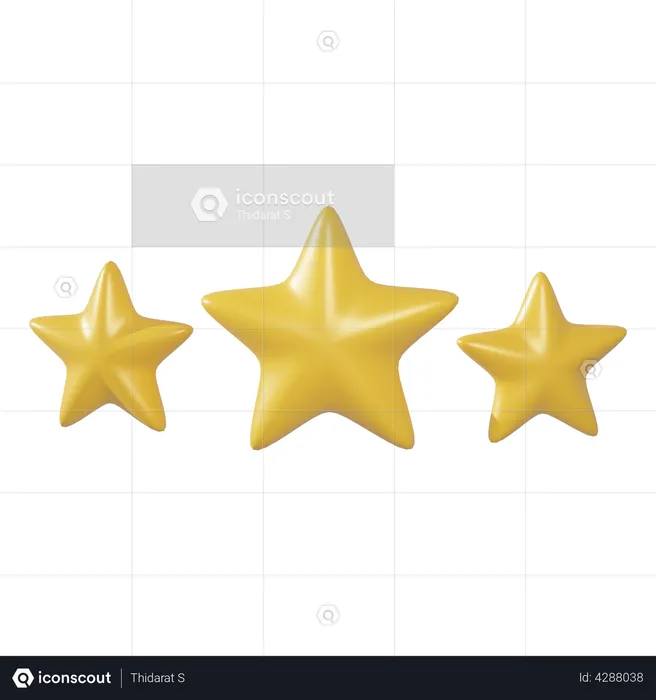 Three Star Rating  3D Illustration