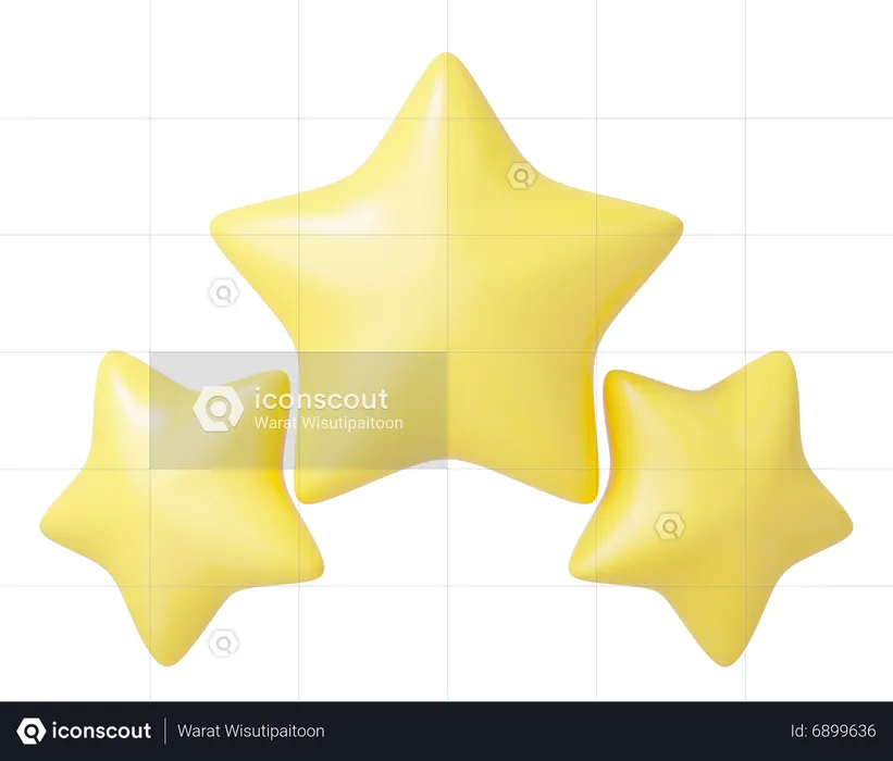 Three Stars  3D Icon