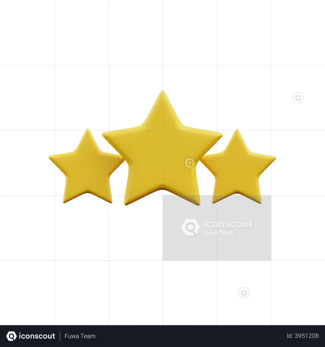 Three Stars  3D Illustration